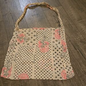 Free People Pink and Black Patterned Tote Bag